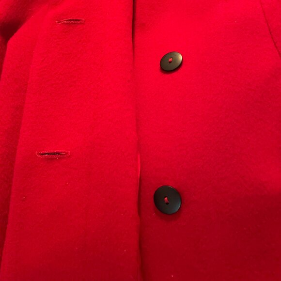 Striking Vintage Red Wool Maxi Coat - Picture 7 of 10